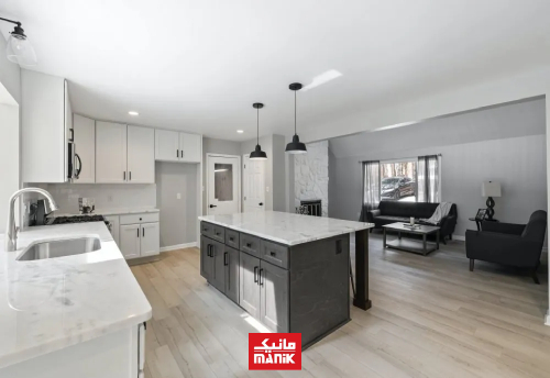 کابینت سفید طوسی